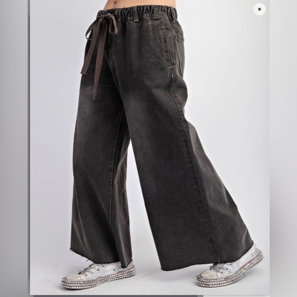 Easel Charcoal Flare Jeans - Picture 4 of 4